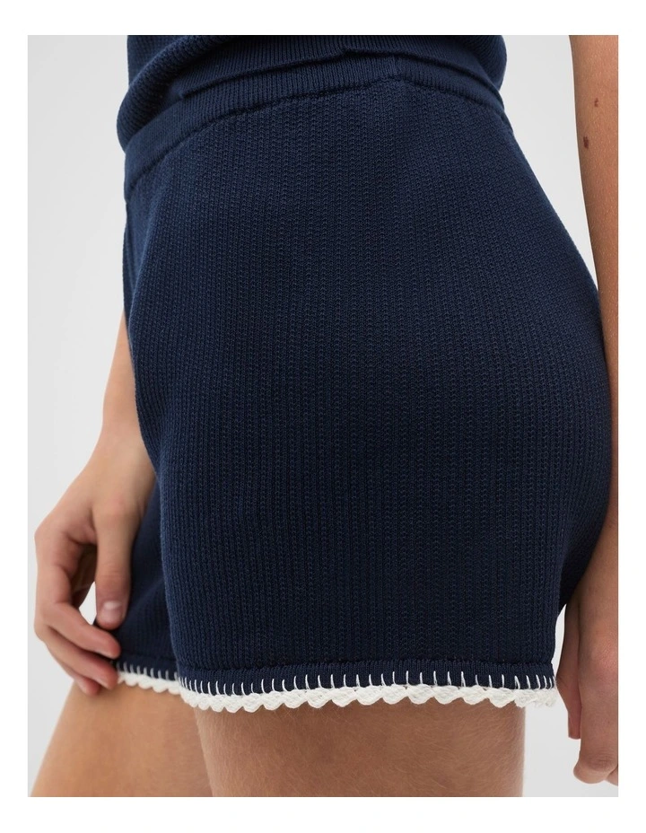 Knit Shorts in New Navy image 4