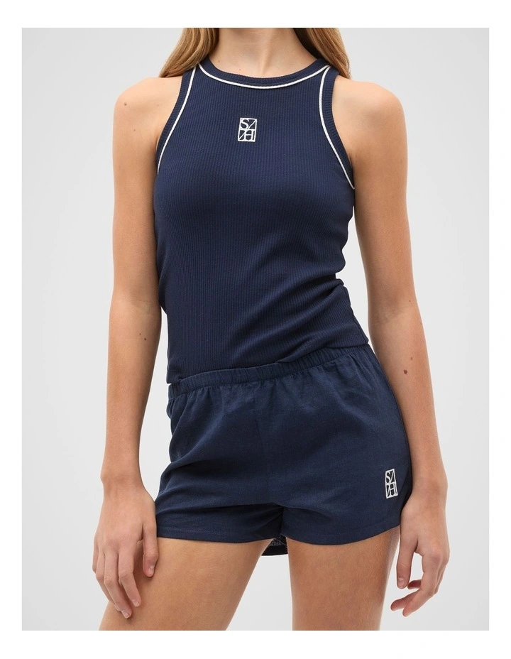 Logo Pull On Shorts in Blue image 1