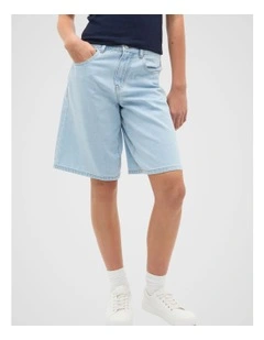 Longline Denim Short in Blue