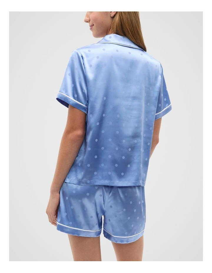 Spot Satin Pyjama in Blue image 2