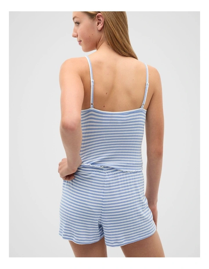 Stripe Pointelle Pyjama in Blue image 2