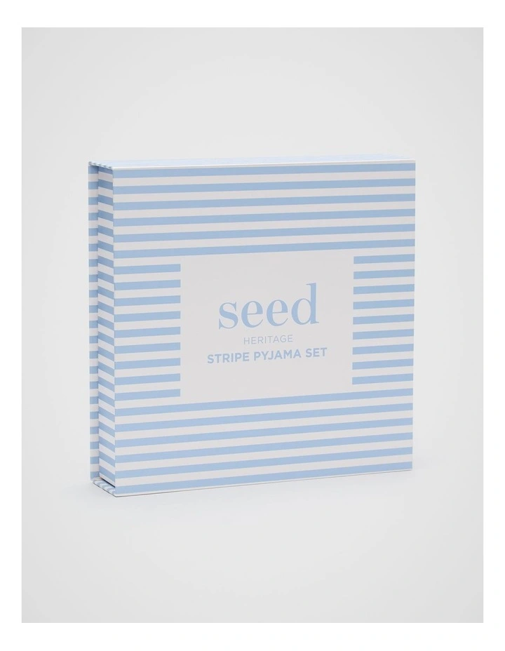 Stripe Pointelle Pyjama in Blue image 5