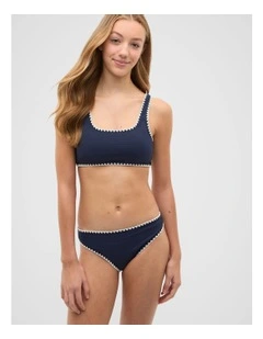 Contrast Stitch Bikini in Blue