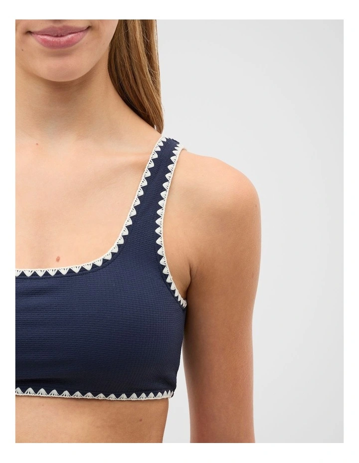 Contrast Stitch Bikini in Blue image 3