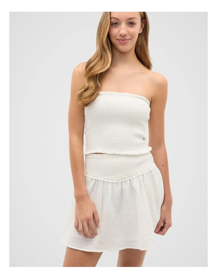 Shirred Top in White image 1