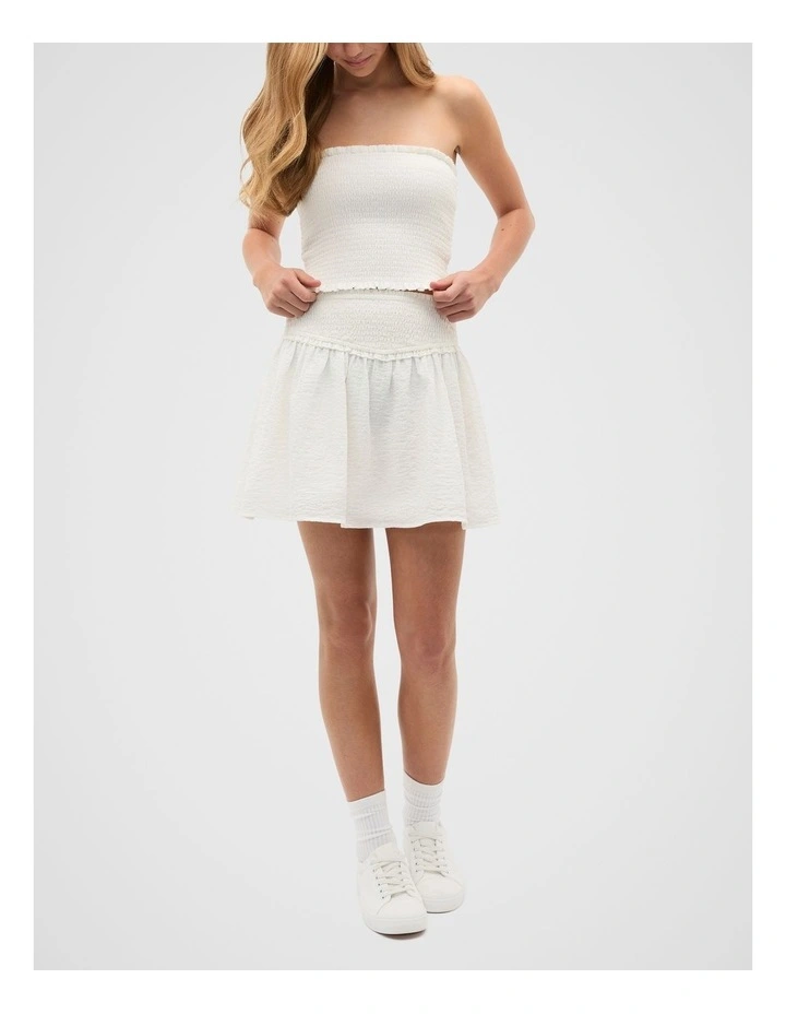 Shirred Top in White image 3