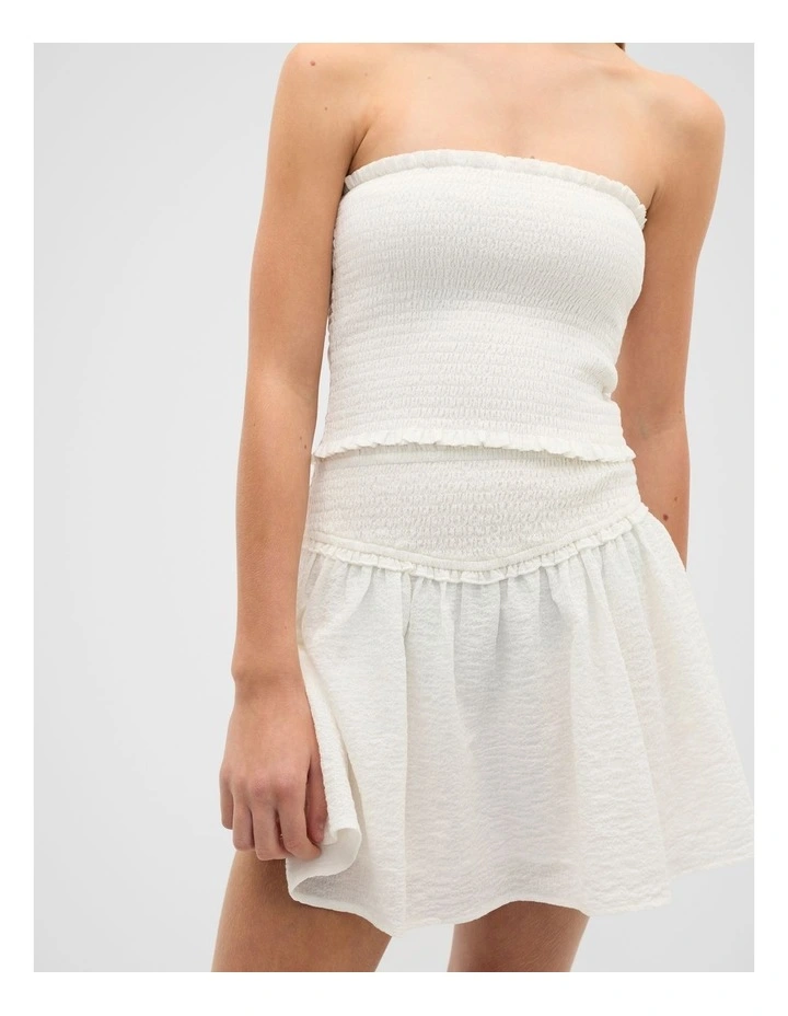 Shirred Top in White image 4