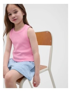 Core Logo Rib Tank in Candy Pink