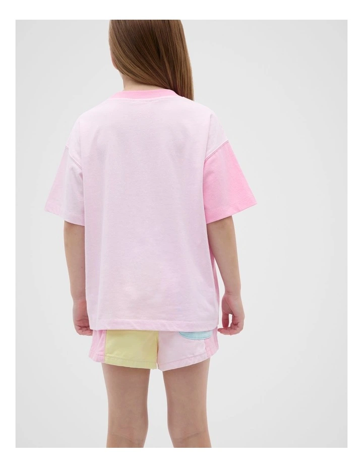 Spliced Logo Tee in Candy Pink image 2