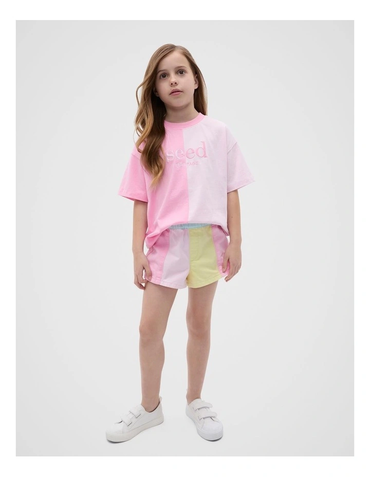 Spliced Logo Tee in Candy Pink image 3