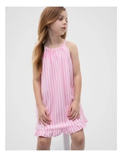 Stripe Logo Dress in Candy Pink