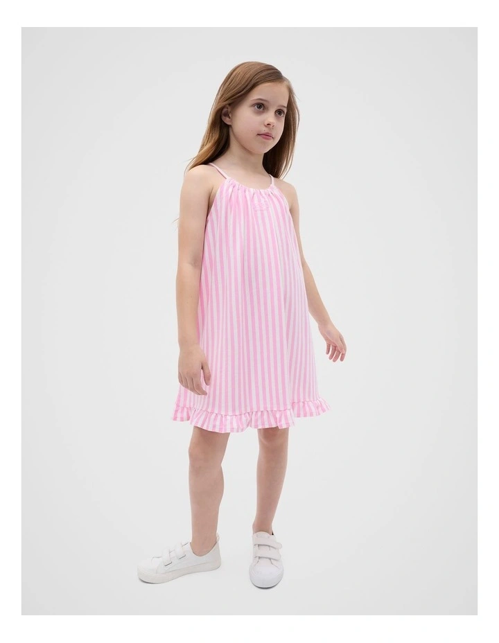 Stripe Logo Dress in Candy Pink image 3