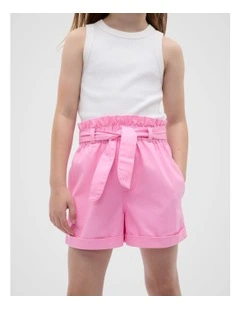 Paperbag Shorts in Candy Pink