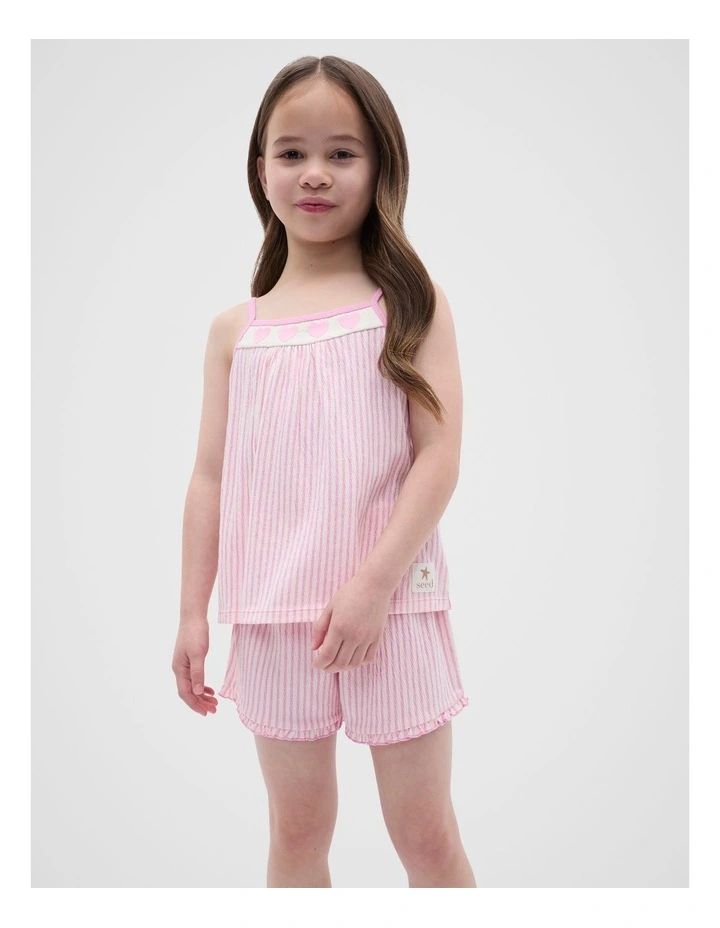 Stripe Cami Pyjama in Candy Pink image 1