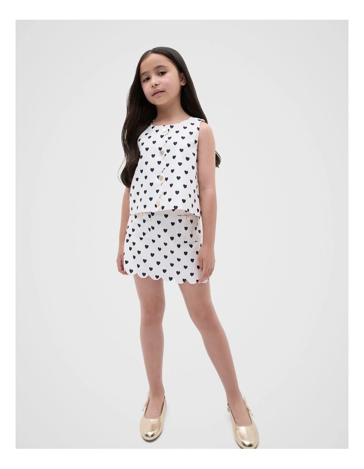 Scallop Satin Top in Multi image 3