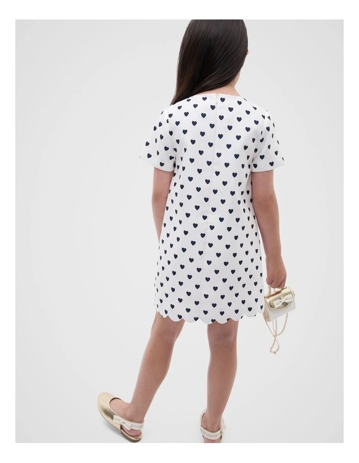 Scallop Satin Dress in Multi image 2