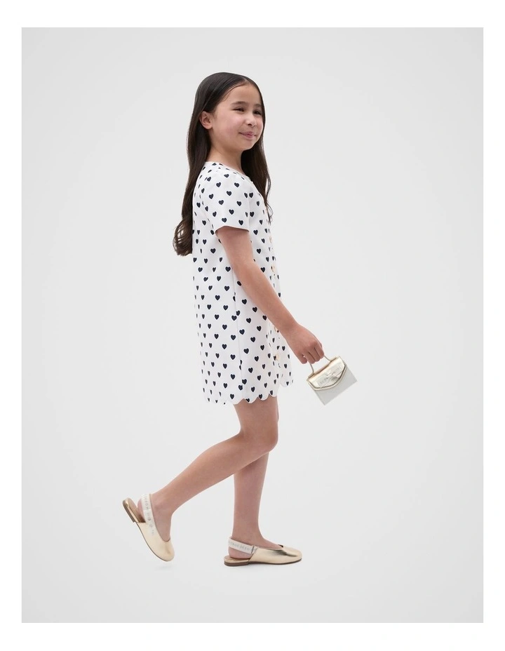 Scallop Satin Dress in Multi image 3