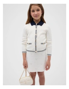 Boucle Heart Cardigan in Classic Cream