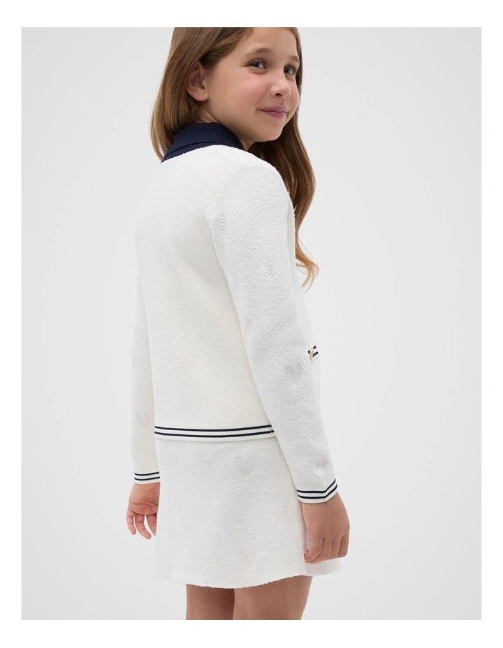 Boucle Heart Cardigan in Classic Cream image 2