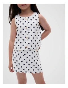 Scallop Satin Skirt in Multi