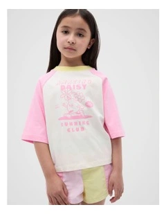 Boxy Raglan Tee in Multi