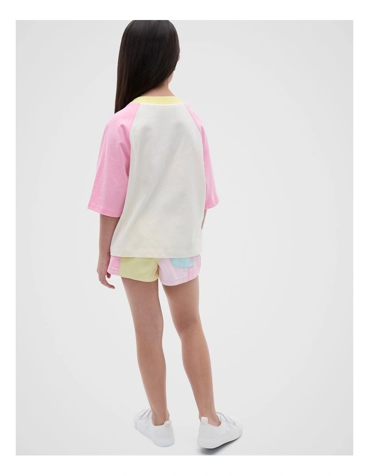 Boxy Raglan Tee in Multi image 2