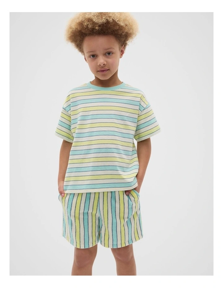 Boxy Stripe Tee in Multi image 1