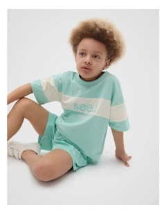 Core Relaxed Logo Tee in Blue