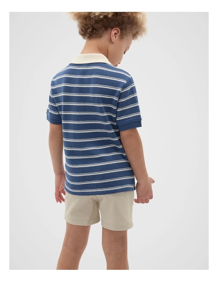 Boucle Knit Polo in Blue image 2