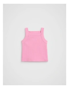 Core Logo Rib Tank in Candy Pink