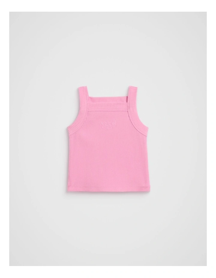 Core Logo Rib Tank in Candy Pink image 1