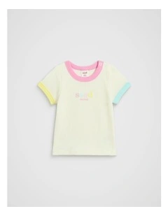 Colourblock Rib Tee in Multi