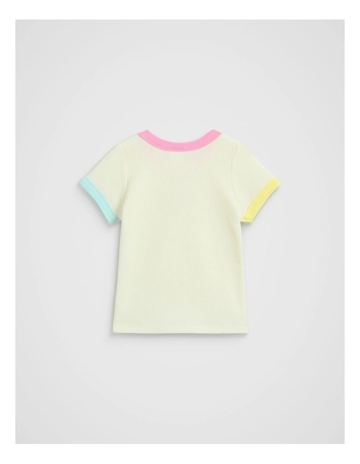 Colourblock Rib Tee in Multi image 2