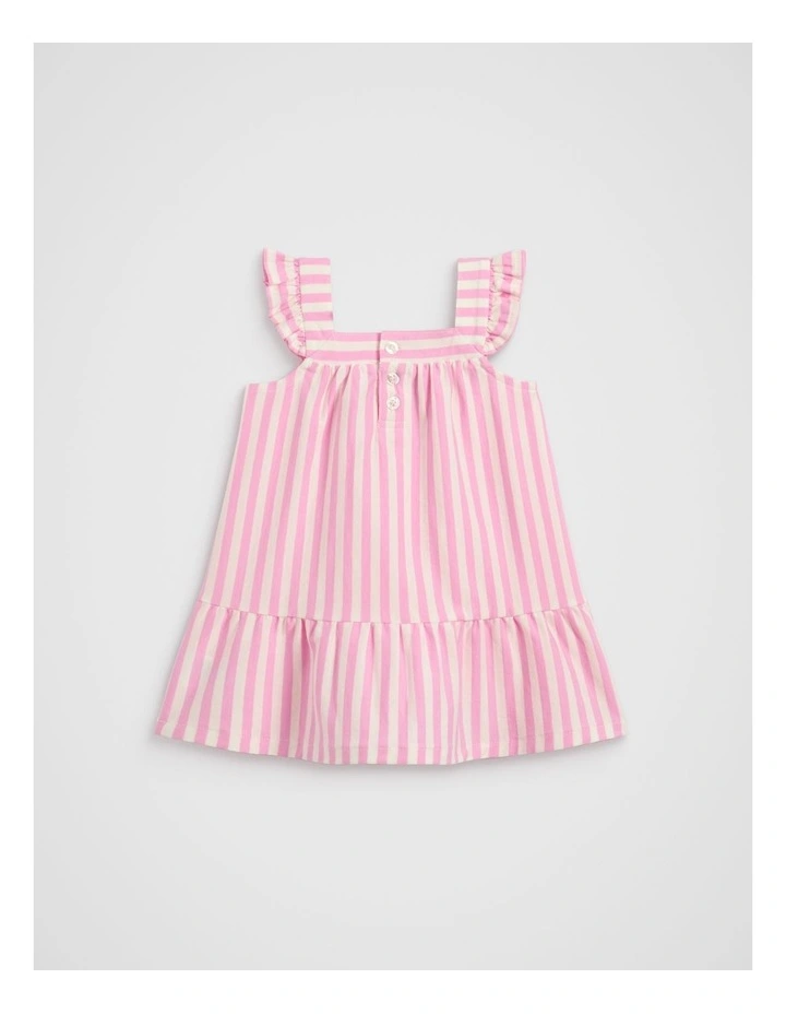 Stripe Logo Dress in Candy Pink image 2