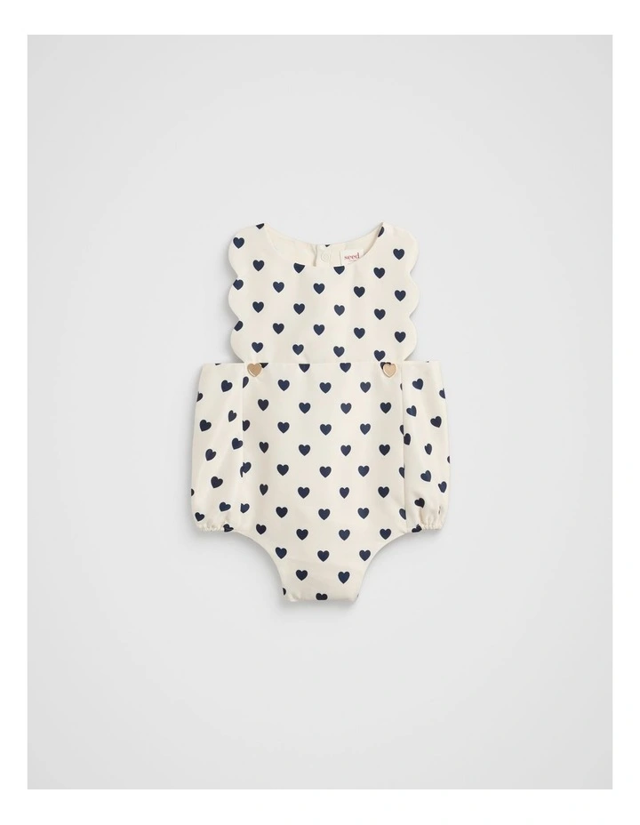 Scallop Heart Romper in Multi image 1