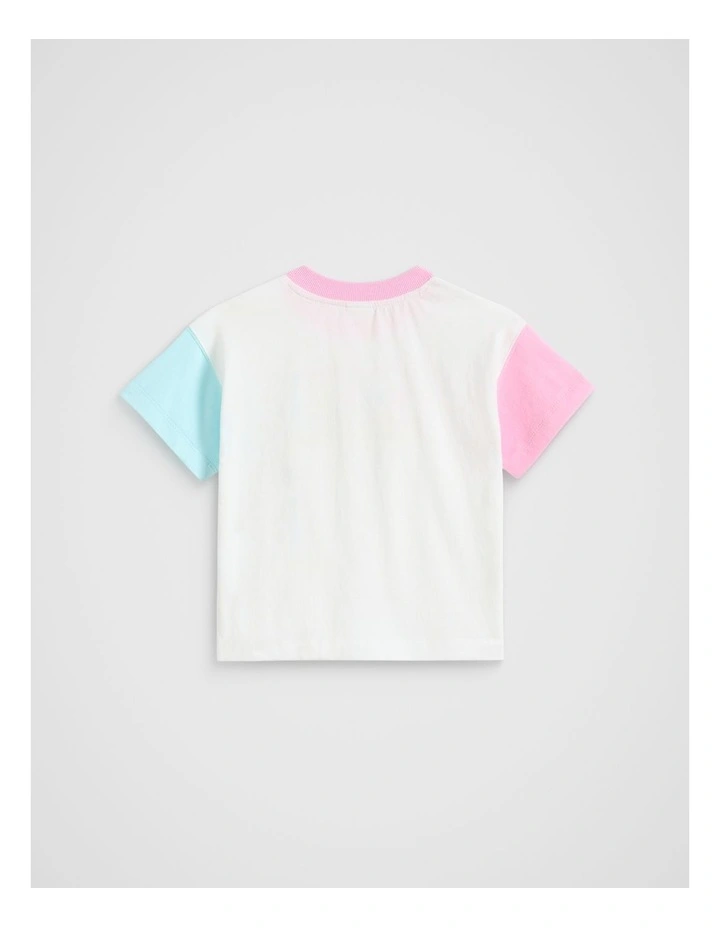 Colourblock Logo Tee in Canvas image 2