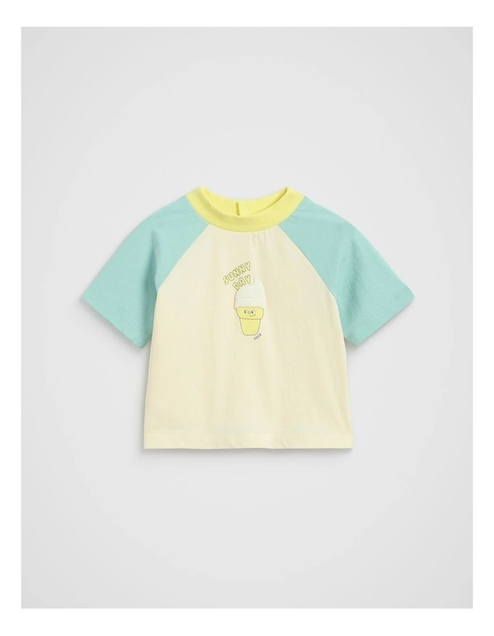 Ice Cream Raglan Tee in Skyline image 1