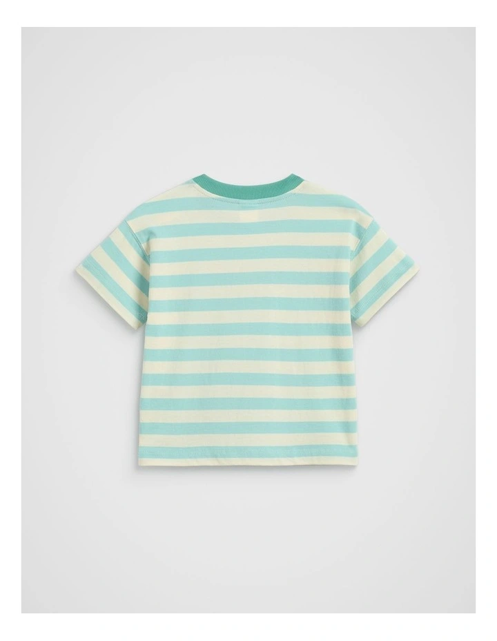 Colourblock Stripe Logo Tee in Multi image 2