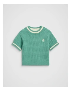 Relaxed Knit Tee in Cool Green