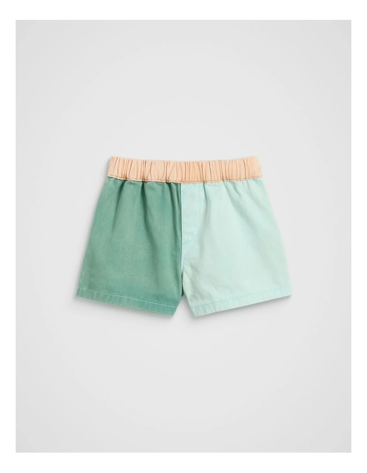 Colourblock Denim Short in Multi image 1