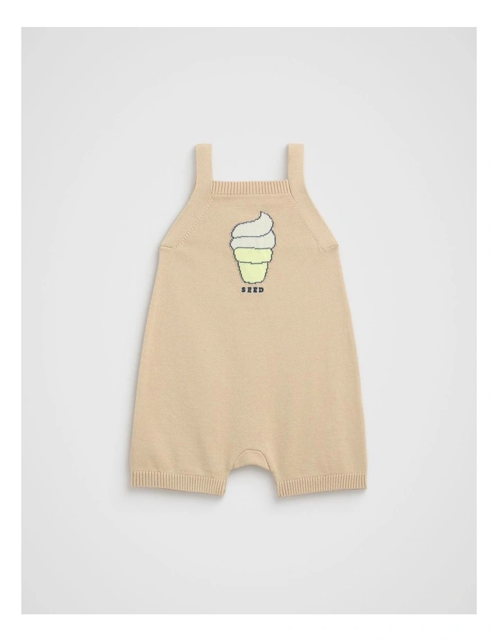 Ice Cream Knit Romper in Ecru image 1