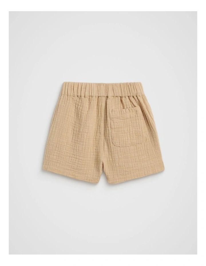 Pull On Texture Short in Ecru image 2