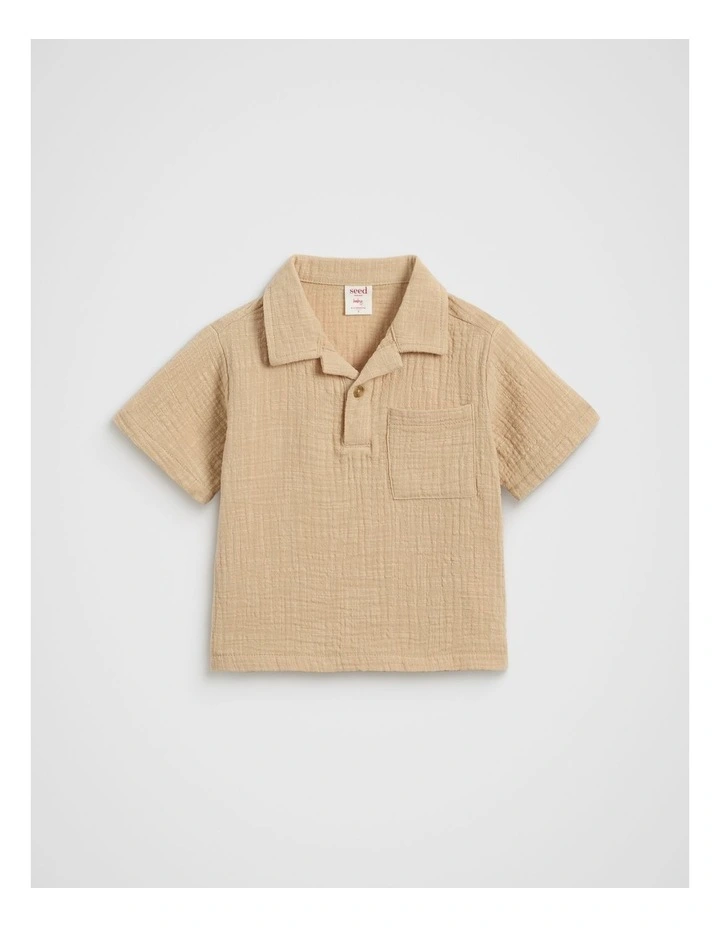 Textured Shirt in Ecru image 1