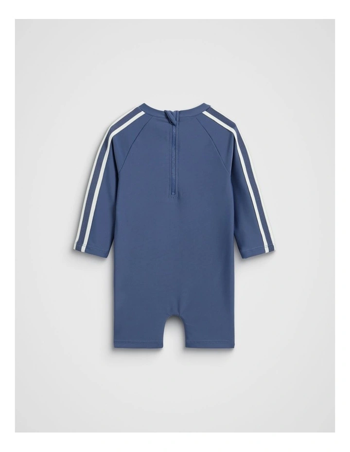 Side Tape Swimsuit in Washed Navy image 2