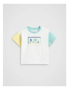 Colourblock Logo Tee in Multi
