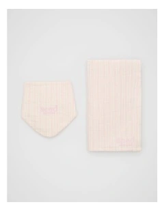 Logo Wrap And Bib Set in Blossom