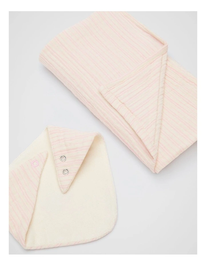 Logo Wrap And Bib Set in Blossom image 2