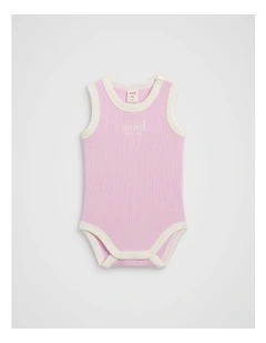 Logo Tank Bodysuit in Blossom