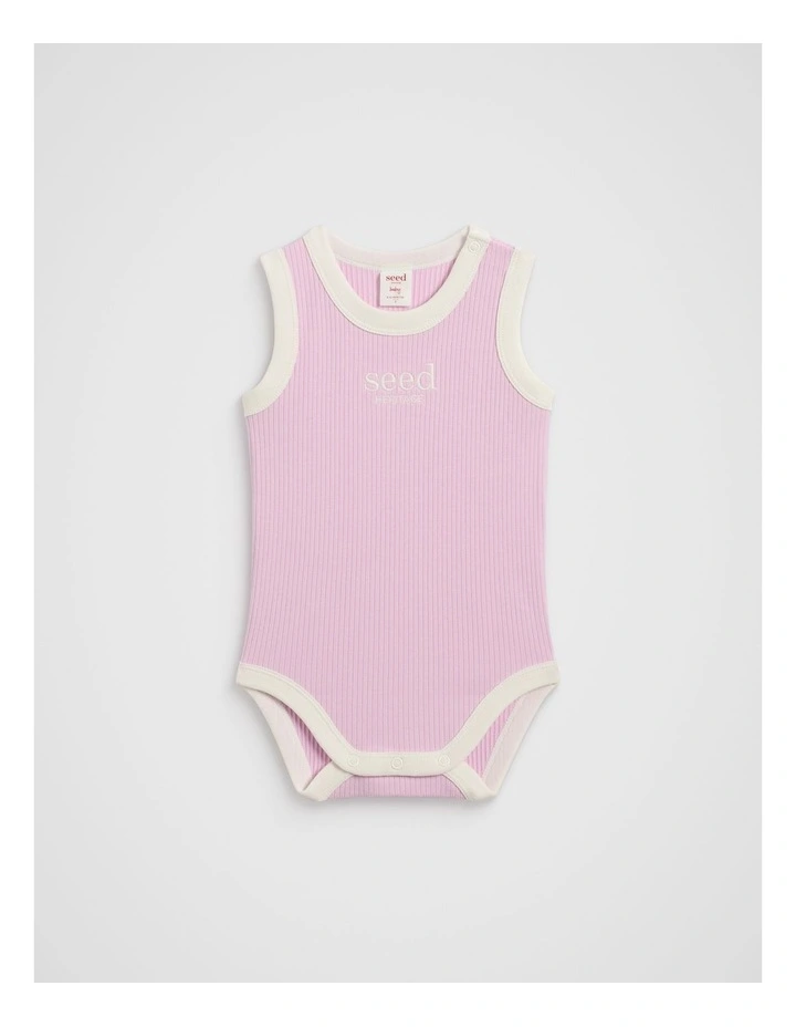 Logo Tank Bodysuit in Blossom image 1
