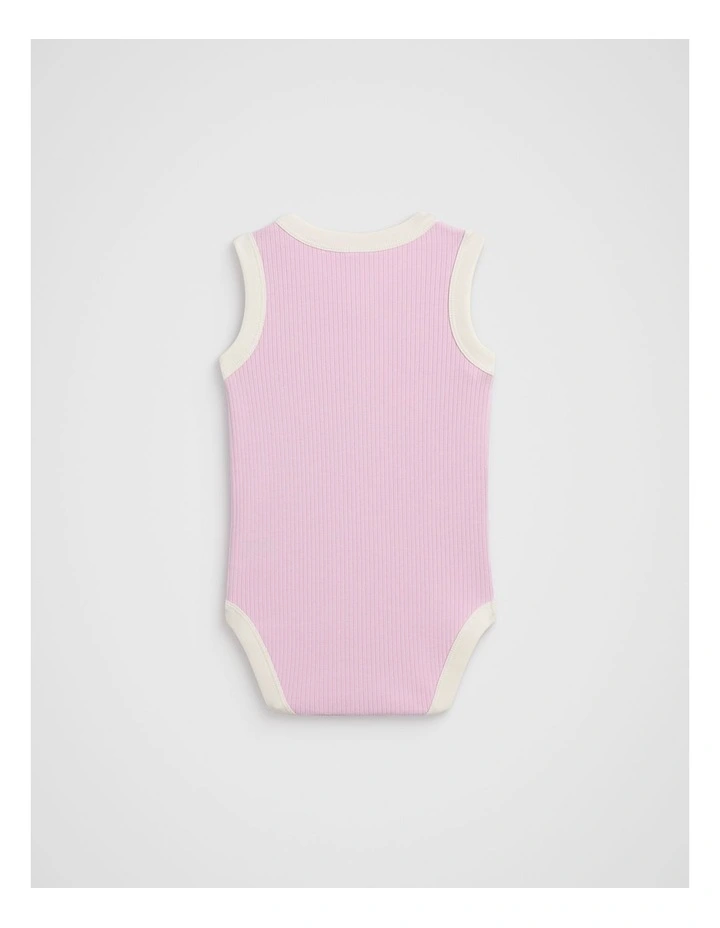 Logo Tank Bodysuit in Blossom image 2